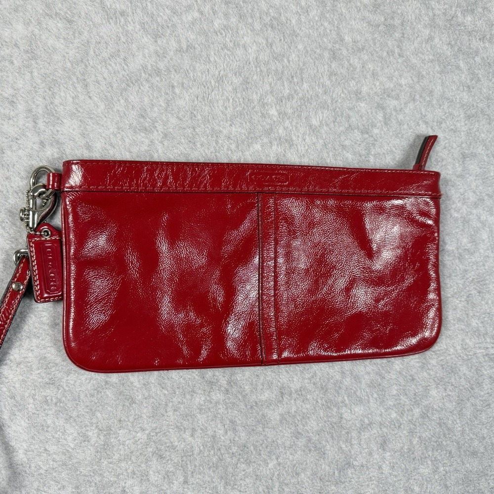 Coach Y2K Madison Wristlet Red Small Bag Purse Chain Wrist Loop Clutch
